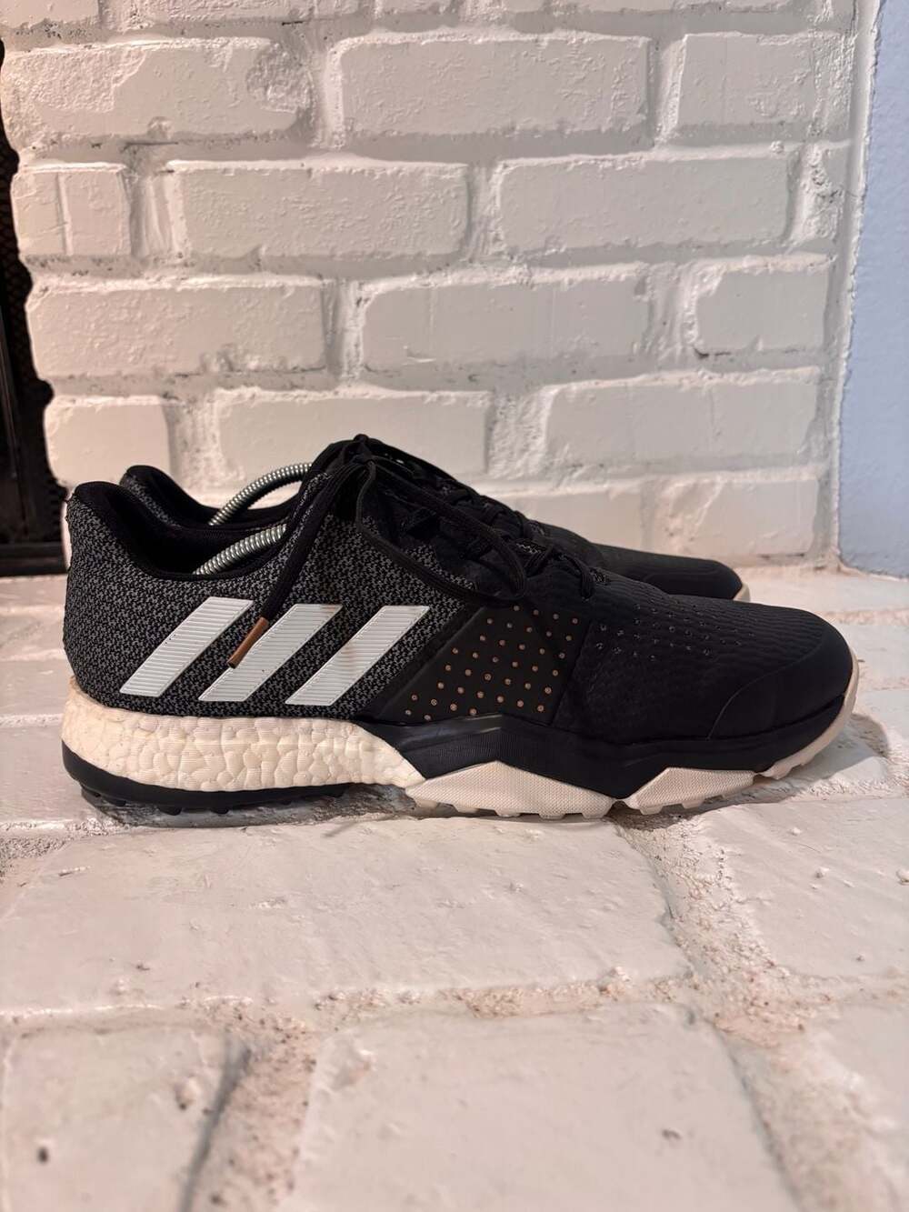 Adidas Adipower Sport Boost 3 Golf Shoes, Men’s size 11.5, Black, white, gold